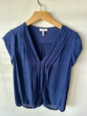 Joie 100% Silk Marcher Cap Sleeve Blouse